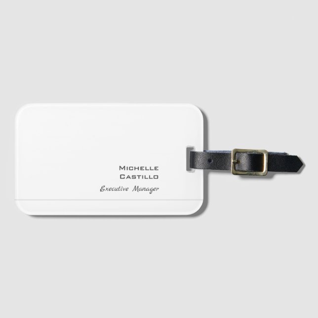 Minimalistisk vit Professionell med vanliga kvinno Bagagebricka (Framsida horisontal)