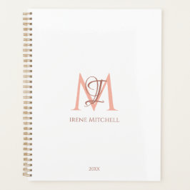 Minimalistisk Vit ros-monogrammodern Namn i Monogr