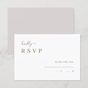 Minimalistisk vit rosé bröllops-RSVP-inbjudan  Inbjudningar
