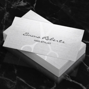 Minimalistisk vit sax för Elegant i hårslista Visitkort