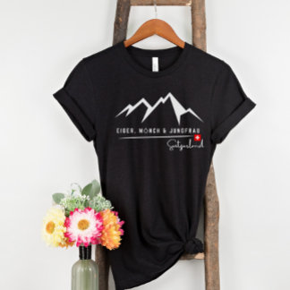 Minimalistisk vit | Schweiz Alpernas Trilogy T Shirt