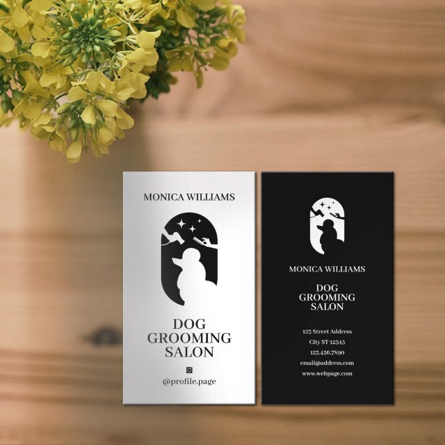 Minimalistisk vit svart elegant-logotyp visitkort (Skapare uppladdad)