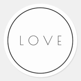 Minimalistisk vit svart Kärlek-stift med Gräns Runt Klistermärke