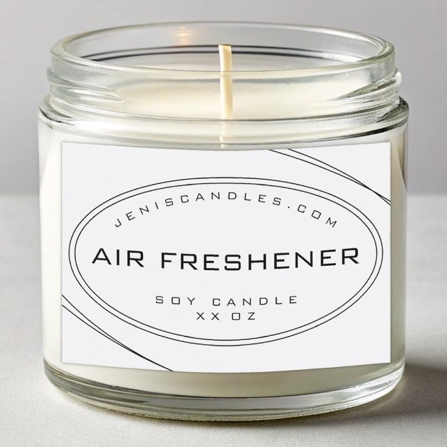 Minimalistisk vit svart Linjer, enkelt Stil-ljus o Mat Etiketter (Skapare uppladdad)