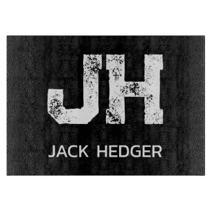 MINIMALISTISK VIT TVÅBOKSTAVIG MONOGRAM NAMN SVART