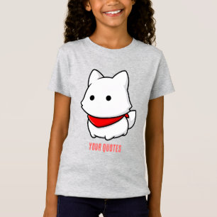 Minimalistisk vit valp med röd bandana t shirt