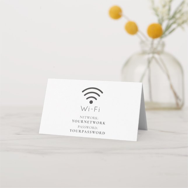Minimalistisk vit Wi-Fi-signal Placeringskort (Framsida)