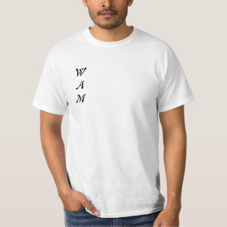 Minimalistisk "WAM" vit T-shirt