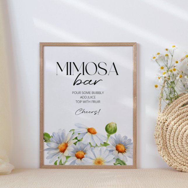 Minimalistisk Watercolol Daisy Mimosa Pub-tecken Poster (Skapare uppladdad)