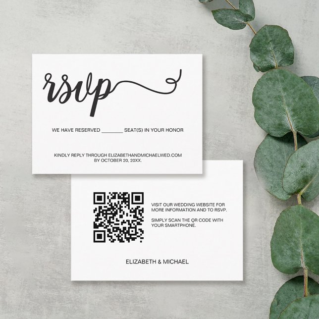 Minimalistisk webbplats för QR-kod bröllop reserve Tilläggskort (Skapare uppladdad)