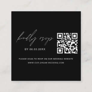 Minimalistisk webbplats för QR OSA Bröllop Tilläggskort