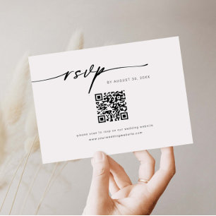 Minimalistisk webbplats RSVP streckkod bifogad kor Tilläggskort