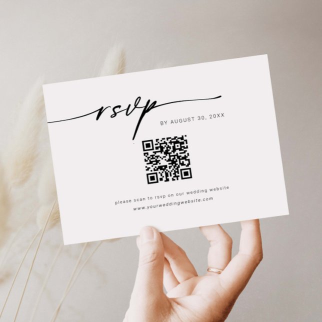 Minimalistisk webbplats RSVP streckkod bifogad kor Tilläggskort (Skapare uppladdad)