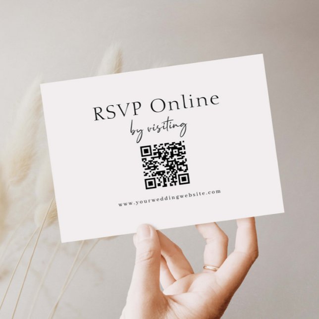 Minimalistisk webbplats RSVP streckkod bifogad kor Tilläggskort (Skapare uppladdad)