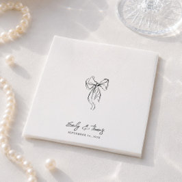Minimalistisk Whimsical bläck Handritad Båge Bröll Pappersservett