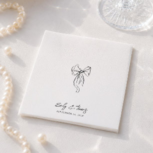 Minimalistisk Whimsical bläck Handritad Båge Bröll Pappersservett
