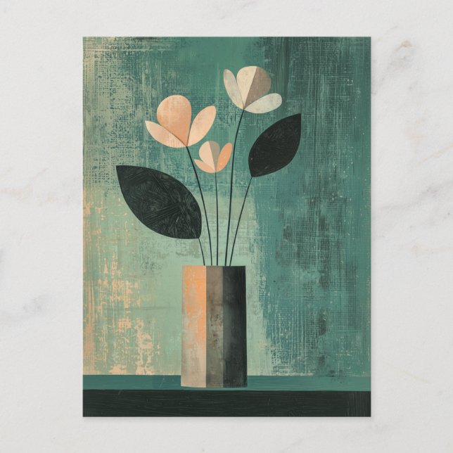 Minimalistisk Whimsy Blommor nr 045 Vykort (Framsida)