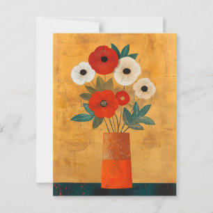 Minimalistisk Whimsy Blommor Nr.081 Vykort