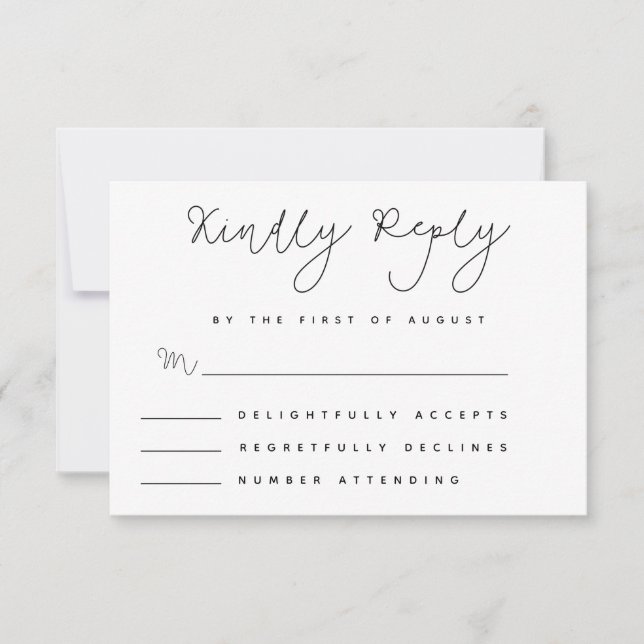 Minimalistisk Whimsy Handskriven RSVP-kort OSA Kort (Framsida)