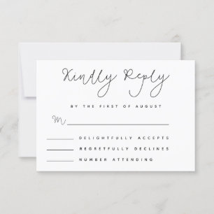 Minimalistisk Whimsy Handskriven RSVP-kort OSA Kort