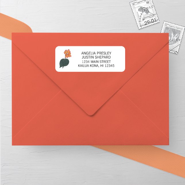 Minimalistisk White Lily Bröllop Returadress Returadress Etikett (Skapare uppladdad)