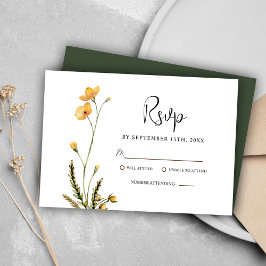 Minimalistisk WildblomModern Rustic Bröllop OSA Kort