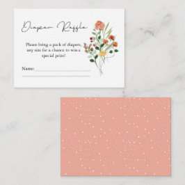 Minimalistisk Wildblompersikofärgning Raffle Tilläggskort