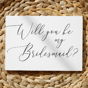Minimalistisk Will You Be My Bridesmaid - Manus Inbjudan Vykort