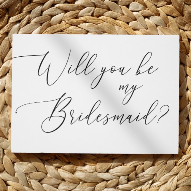Minimalistisk Will You Be My Bridesmaid - Manus Inbjudan Vykort (Skapare uppladdad)