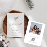 Minimalistisk Winter QR-foto Bröllop i Gräs Gren Spara Datumet<br><div class="desc">Minimalistiskt QR-kodfoto Bröllop spara datum i Gren-vinterskriptet Gräs.</div>