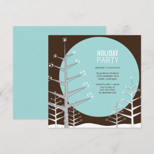 Minimalistisk Winter Wonderland Julfest Inbjudan