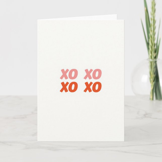 Minimalistisk XO-kärlekskort Kort (Framsida)