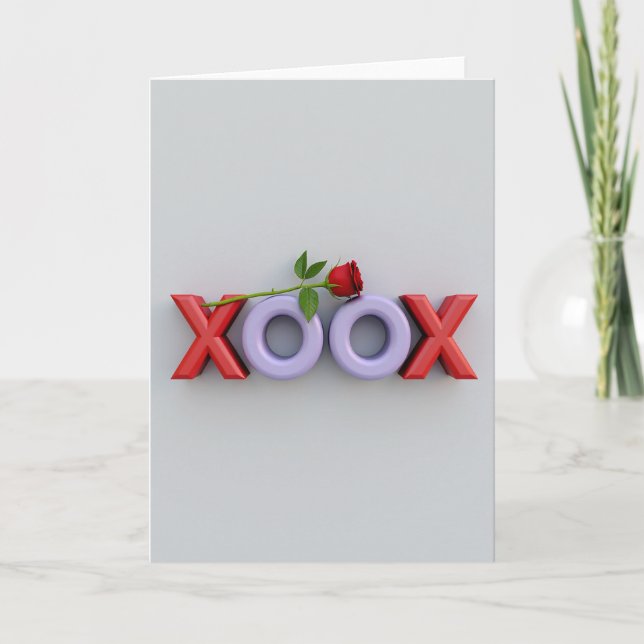 Minimalistisk Xoxo Kärlekskort Kort (Framsida)