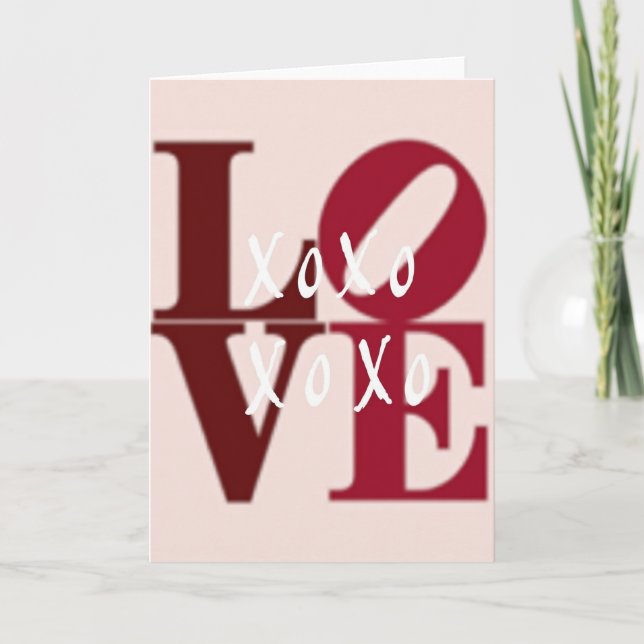 Minimalistisk Xoxo-kort med kärlekstema Kort (Framsida)