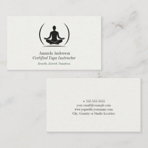 Minimalistisk Yoga-instruktör för rengöring och El Visitkort