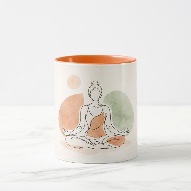 Minimalistisk Yoga Meditation Kaffe Mugg (Center)