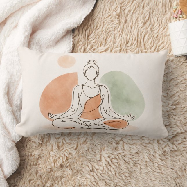 Minimalistisk Yoga Meditation Kuddöverdrag Lumbarkudde (Filt)