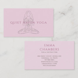 Minimalistisk yogainstruktör lotusposillustration visitkort