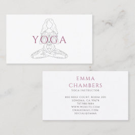 Minimalistisk yogainstruktör lotusposillustration visitkort