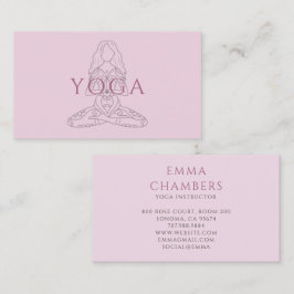 Minimalistisk yogainstruktör lotusposillustration visitkort