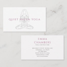 Minimalistisk yogainstruktör lotusposillustration visitkort