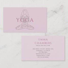 Minimalistisk yogainstruktör lotusposillustration visitkort