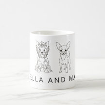 Minimalistisk Yorkie & Chihuahua Anpassat Namn -