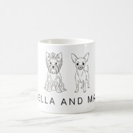 Minimalistisk Yorkie & Chihuahua Anpassat Namn - Kaffemugg