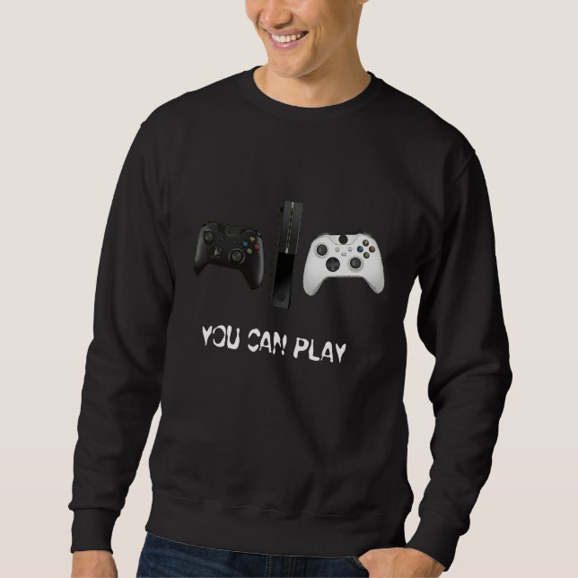 Minimalistisk "You Can Play" Gaming Controller T-s Lång Ärmad Tröja (Framsida)
