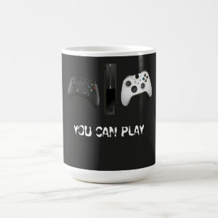 Minimalistisk "You Can Play"-spelkontrollermugg Kaffemugg