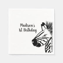 Minimalistisk Zebrafyrkant Zoo Safariparty