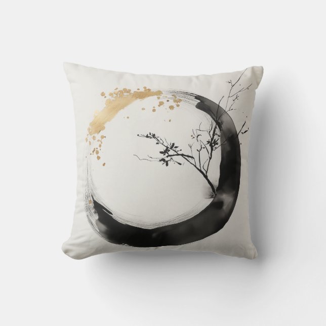 Minimalistisk Zen Circle Dekorativ kudde (Framsida)