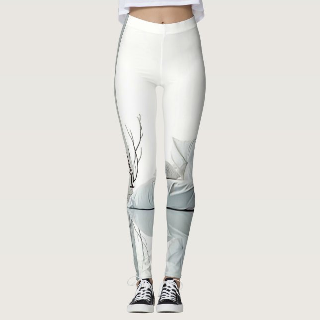 Minimalistisk Zen-Inredingsdesign Leggings (Framsida)