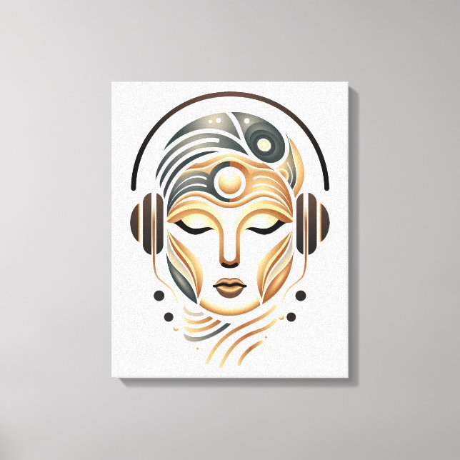 Minimalistisk Zen-musik Gudinnan Geometrisk Abstra Canvastryck (Framsida)